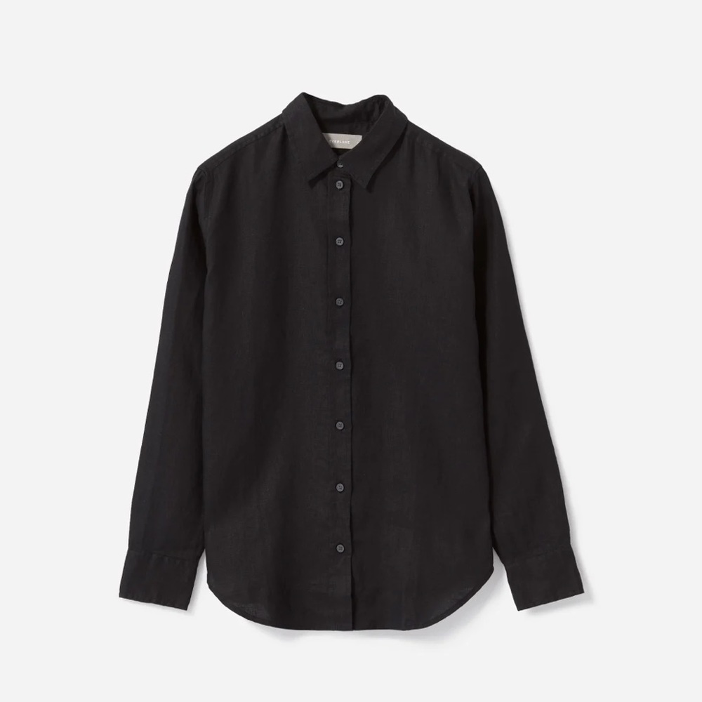 Everlane Relaxed Linen Shirt in Black